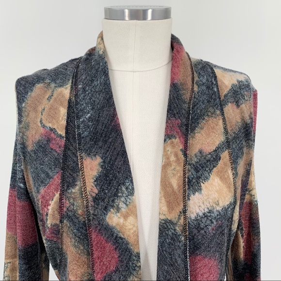 Alberto Makali Blue Tie Front Waterfall Cardigan - Picture 3 of 8